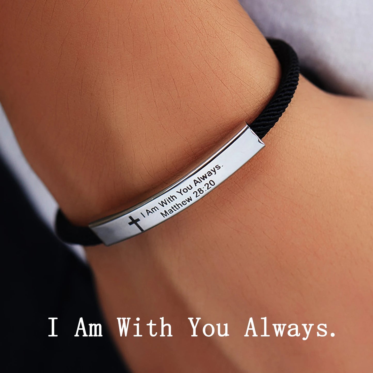 “Christian Cross Scripture Bracelet